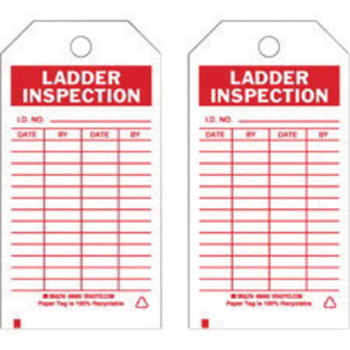 Brady 5 34 X 3 Red Cardstock Tag LADDER INSPECTION I. BRD86665 for sale online at autumn supply