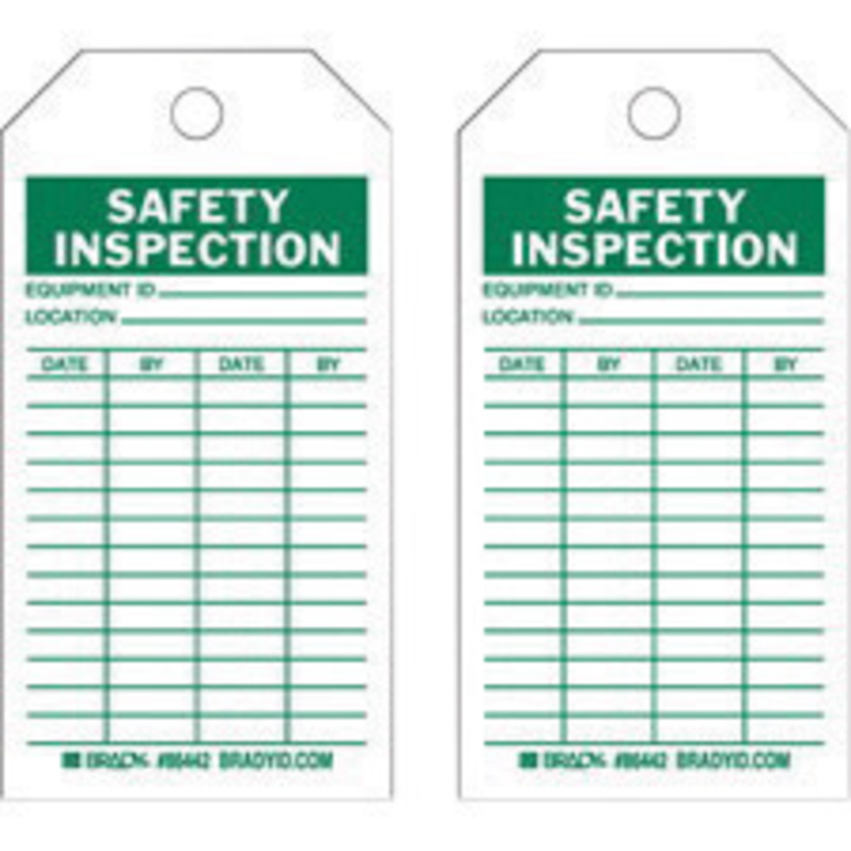 Brady 5 34 X 3 White Cardstock Tag SAFETY INSPECTION BRD86666 for sale online at autumn supply