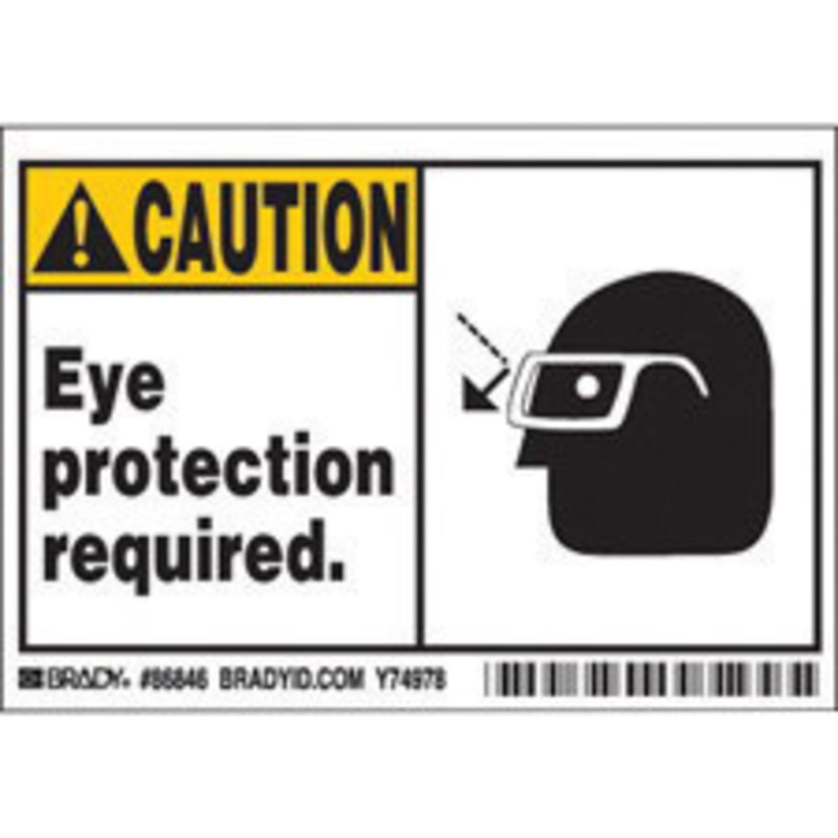 Brady 3 12 X 5 Black Polyester Label EYE PROTECTION R BRD86846 for sale online at autumn supply