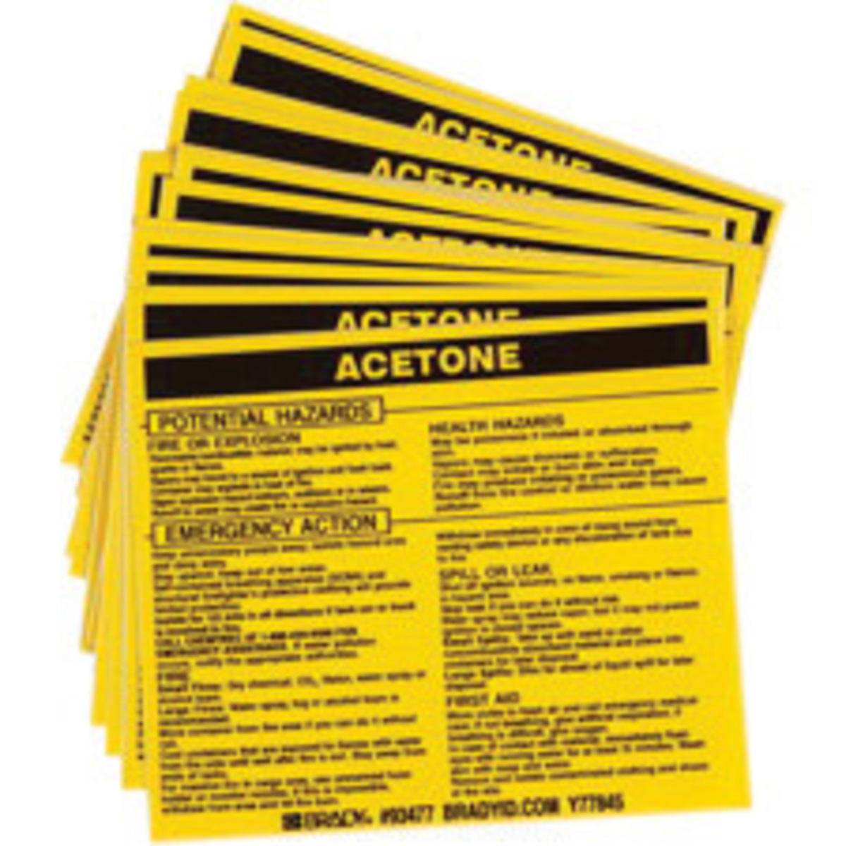 Brady 3 34 X 4 12 Black Vinyl Label ACETONE BRD93477 for sale online at autumn supply