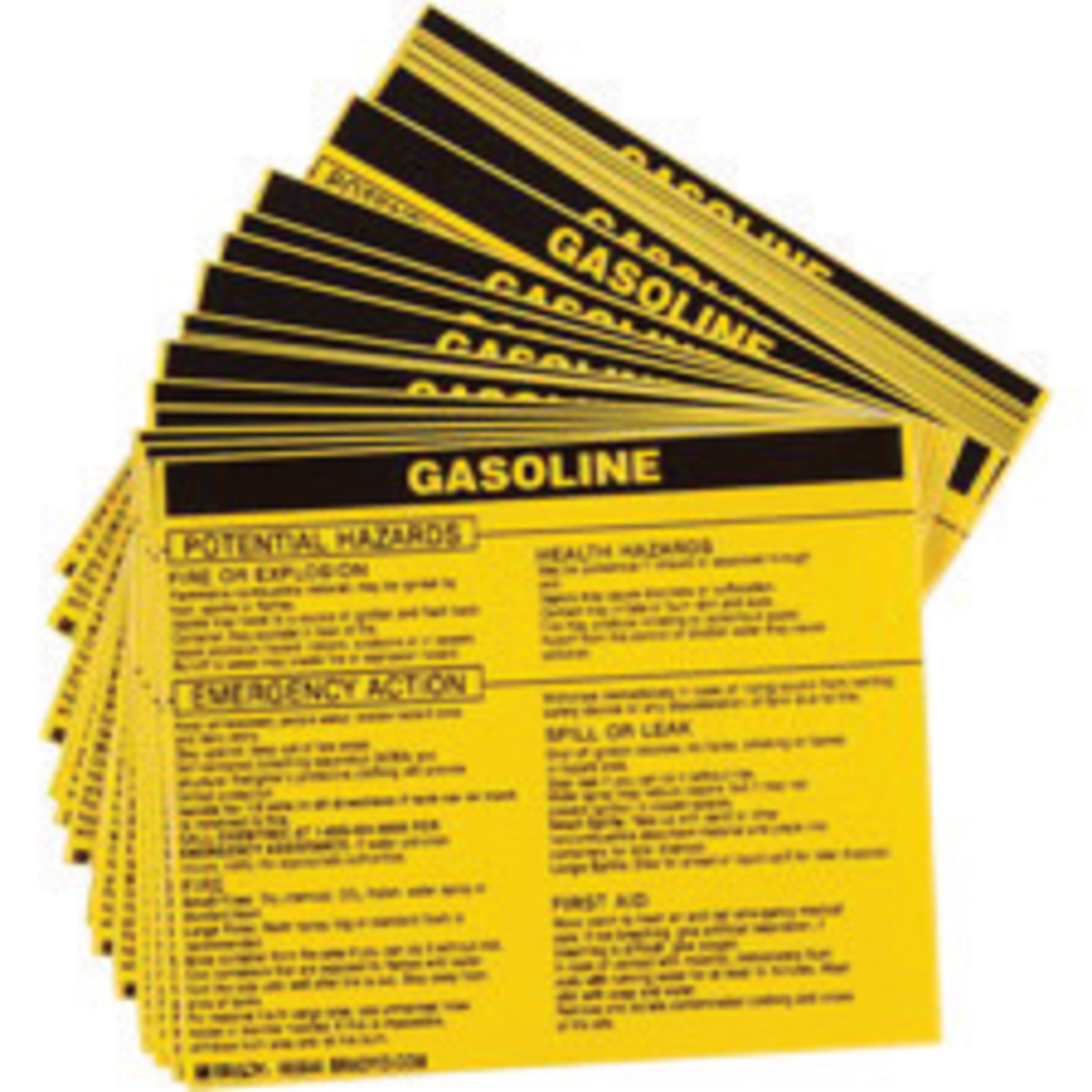 Brady 3 12 X 4 12 Black Vinyl Label GASOLINE BRD93544 for sale online at autumn supply