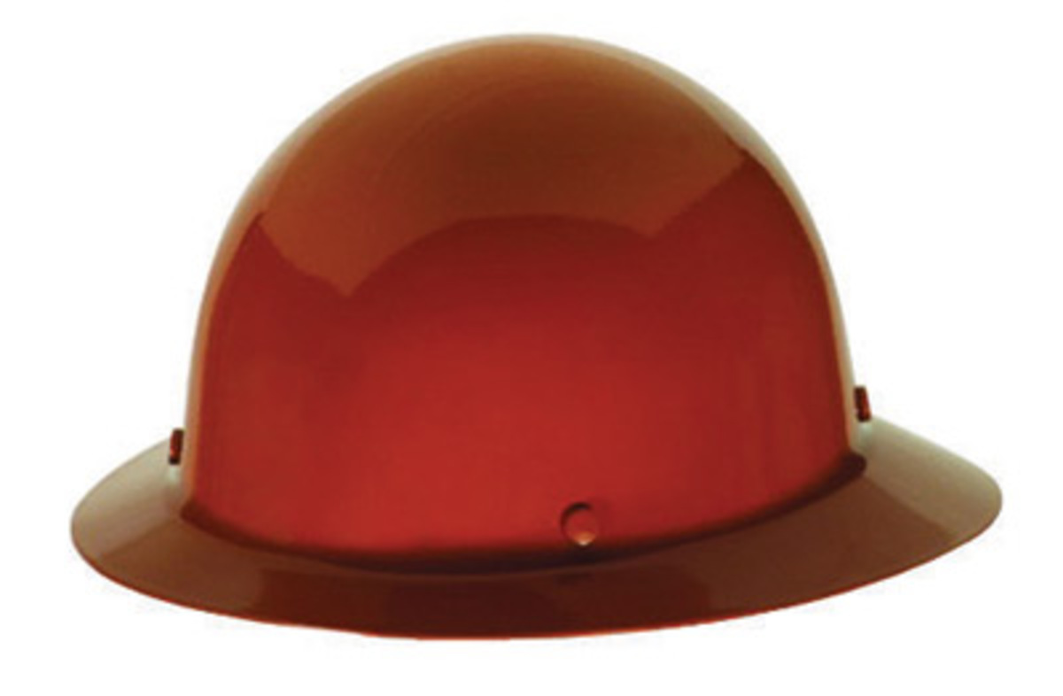 MSA Orange Phenolic Full Brim Hard Hat With Pinlock4 MSA454673 for sale online at autumn supply