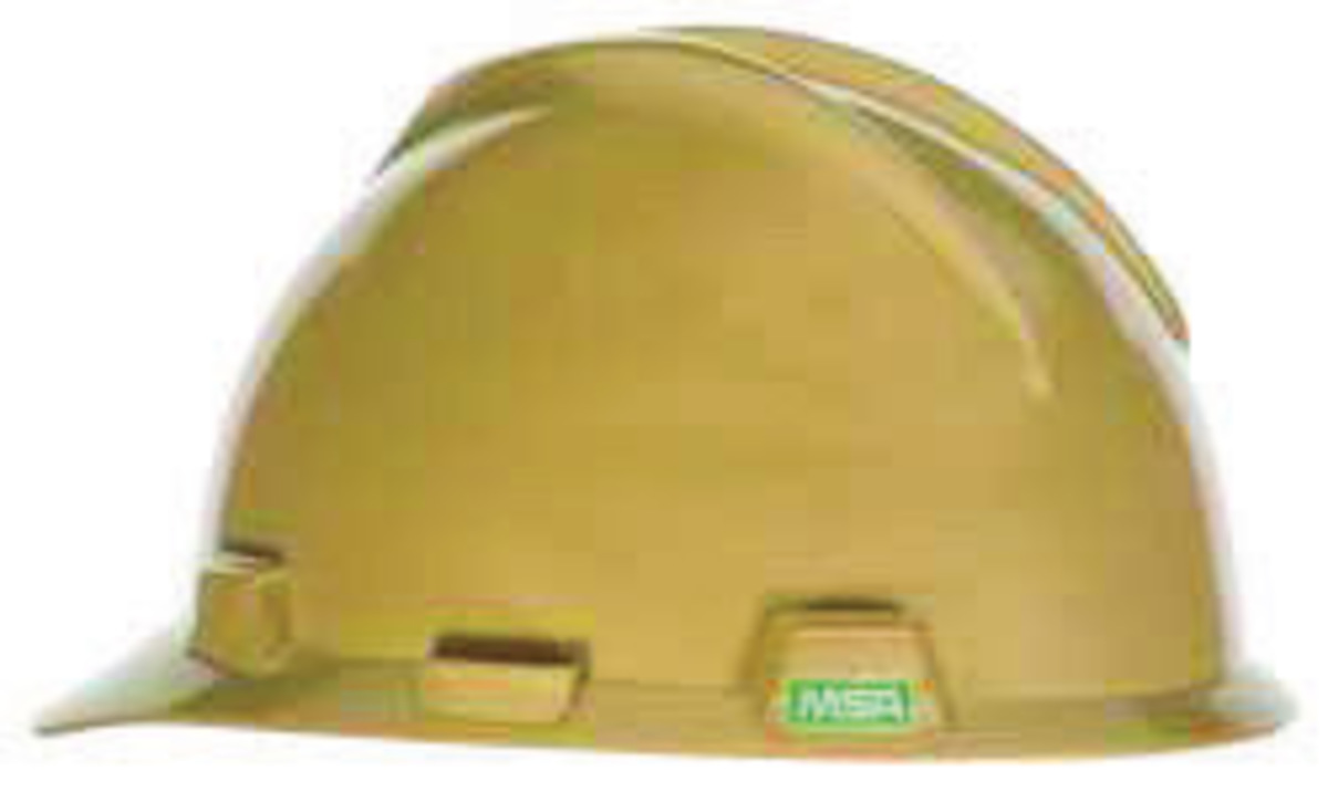 MSA Yellow Polyethylene Cap Style Hard Hat With Pinlo MSA464852 for sale online at autumn supply