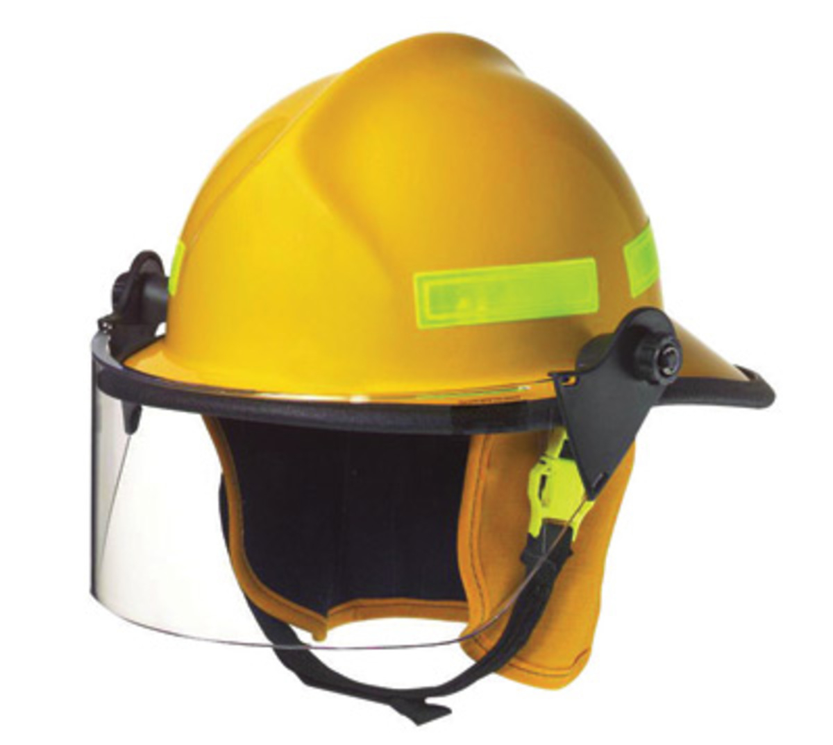 MSA Yellow Cairns® Fiberglass Cap Style Fire Helmet With Ratchet Suspension